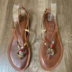 REEF  flat brown strappy sandals ~ boho bead detail ~ women’s size 10 Photo 0