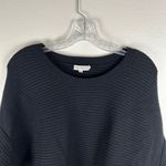Good American Black Ribbed Crewneck Sweater Relaxed Fit Size 3 Large Stretch Photo 5