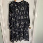 Hesna Elegant Floral Black Long Sleeve Dress With Liner Size 50 ~ Size 6 Photo 5