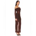 Lovers + Friends NWT  Fio size Large Anja Dujakovic Brown Mesh Long Sleeve Maxi Photo 1