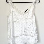 SheIn White Lace Camisole with White Polka Dots - Size: Medium Photo 0