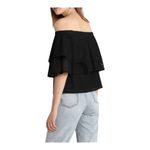 Banana Republic  Eyelet Top‎ Off Shoulder Ruffle Tiered Black Women Size Small Photo 1