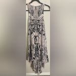 Free People  La Mar Graphic Print Hi Low Maxi Dress Size Medium White Black Photo 7