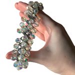 Vintage Aurora Borealis Cha Cha Expansion Stretch Bracelet Crystal AB Japan MCM Multiple Photo 3
