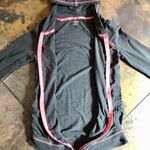 Motherhood Maternity  Gray Pink Hoodie Zip Up Ruching Side Jacket Medium Photo 2