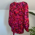 For Love & Lemons Lauren Long Sleeve Mini Dress Size XS Hot Pink Floral Photo 5