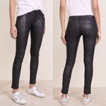 DL1961  Emma Power Legging Leather & Coated Waxed Skinny Jeans Black Size 24 NEW Photo 1