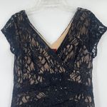 Scarlett Lace Bandage Dress Sz 16 Black Sequin Goth Bodycon Retro Glam Gatsby Photo 2