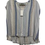 Splendid Blue and Cream Striped Blouse Photo 0