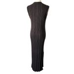 Naadam Striped Ribbed Silk Cashmere Blend Midi Dress Chocolate Brown Size Large Photo 3
