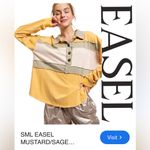 In Loom Anthropology Stylish Mustard and Olive Striped Women's Top oversized Photo 7