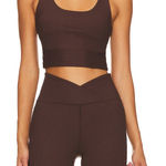 Year of Ours Ribbed Sports Bra Womens Brown Dark Oak Size Small Photo 0