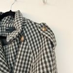 ASOS  Smart Heritage Check Houndstooth Oversized Trench Peacoat Gray Size 4 Photo 10