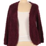 Kensie burgundy eyelash cardigan sz large Photo 0
