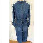 Anthropologie Pilcro Long Sleeve Belted Collared Denim Jumpsuit Coveralls Small Photo 6