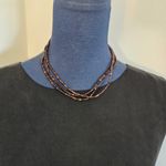 Set of Three Heishi Shell or Stone Bead Necklace Brown Photo 5