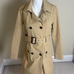 New York & Co. Tan Double-Breasted Trench Coat Photo 0