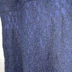 Free People  Mesh Floral Lace Mini in Navy Blue Bow Tie Back Dress S Photo 5