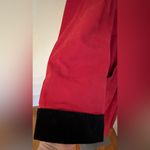 London Fog Red Double Breast Trench Coat. Black Velvet Accents With Tie. Sz 12 Photo 5