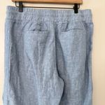 Athleta Cabo Linen Jogger pants in chambray blue drawstring size 10 Photo 7