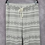 Old Navy  White Gray Fleece Snowflake Sleep Pajama Bottoms Pants M Medium Photo 2