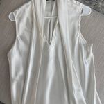 Casper White Silk Tie Front Shirt Size L Photo 1