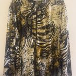 Onque Casul Hoodie Womens Bust 27” Animal Print Zip Up Hooded Jacket Size 3X Brown Photo 0