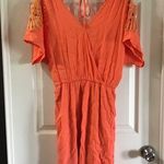 Peppermint  Orange V Neck Cold Shoulder Dress S Photo 0