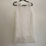 Mystree  white lace vintage looking shoulder sleeve midi dress lightweight medium Photo 3