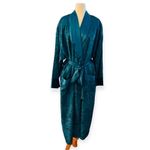 Victoria's Secret VICTORIA’S SECRET Vintage Gold Label Teal Green Long Satin Bathrobe Size M/L Photo 1