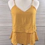 Alya  Cami Top Tiered Embroidered Golden Yellow-Small Photo 0