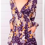 Free People Boho Purple Low Back Mini Dress Flowy Detailed NWT Size XS Photo 4