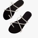 SheIn Glitter Dressy Flat Sandals Strappy Toe Ring Slip on Open Toe Slide Sandals 9 Photo 1