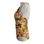 Kona Sol  Women's Tortoise Ring High Coverage Swimsuit Yellow Floral Size M Photo 3