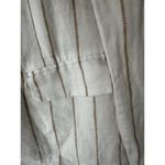 H by Halston NWT White Tan Womens Striped Linen Blazer Lagenlook Size Large Photo 2