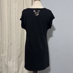 Disney  Black Mickey Mouse Front Scoop Neck Short Sleeve Sleepshirt Dress L-XL Photo 2