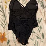 🥳HP🥳 NWOT Backless Plunge Lace Up Scrunch Bikini Black Photo 6