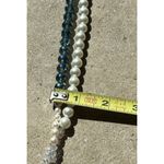 Vintage Layered Pearl Multi Layered White Blue Bead Round Glass Necklace Sz 22” Photo 10