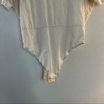 Something Navy  Bodysuit Cream Gathered Tee Shirt Bodysuit Sz L EUC Blouson Fit Photo 12