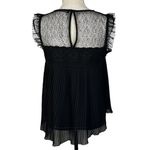 ZARA  Basic Collection Small Top Sleeveless Lace Accordion Pleats Lined Keyhole Photo 5