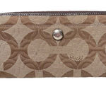 Coach  Monogram Zip Around Quilted Signature Wallet Clutch brown Photo 0