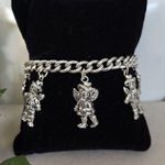 Vintage Silver Charm Bracelet Cowboy And Cowgirl Angel Charms Photo 0