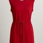 Current/Elliott Red Mini Dress Sleeveless Red Casual Dress with Drawstring Waist Photo 0
