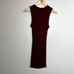 LA Hearts Maroon Bodycon Knot Midi Dress Photo 4