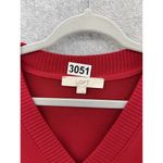 Loft  Ann Taylor Women's Pullover Sweater Solid Red V Neck Size XS Long Sleeve Photo 2
