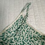 A New Day  Floral Leaf Patterned Green and Cream Top Photo 10