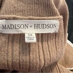 Madison + Hudson Knit Polo Maxi Dress Tan White 3X Photo 8