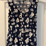 Anthropologie Edme & Esyltte  Shell Print Blue White Seashell Tank Top Size 6 Photo 0