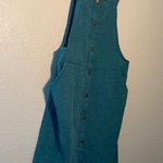 SheIn Teal Blue Midi Dress Overalls SZ M Button-Up Sleeveless Vest Cottagecore Photo 5