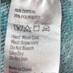 Earthbound  XL Cotton Hombre Bell Sleeve Crop Top in Teal n Yellow Photo 4